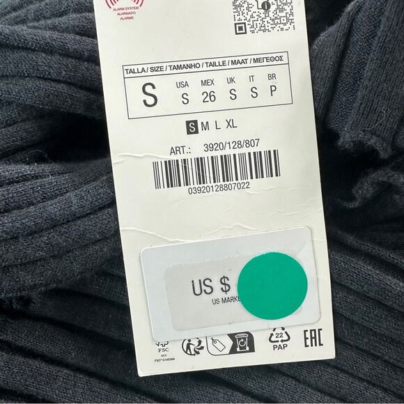 ZARA Mock Neck Ribbed Long Sleeve Dress - Picture 7 of 7